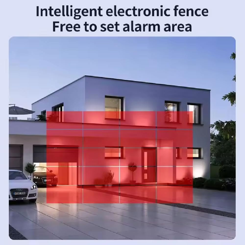 Telecamera di sicurezza per esterni con monitoraggio automatico e vista a 360°, telecamera WiFi HD impermeabile con archiviazione cloud e citofono vocale bidirezionale, per la sicurezza domestica
