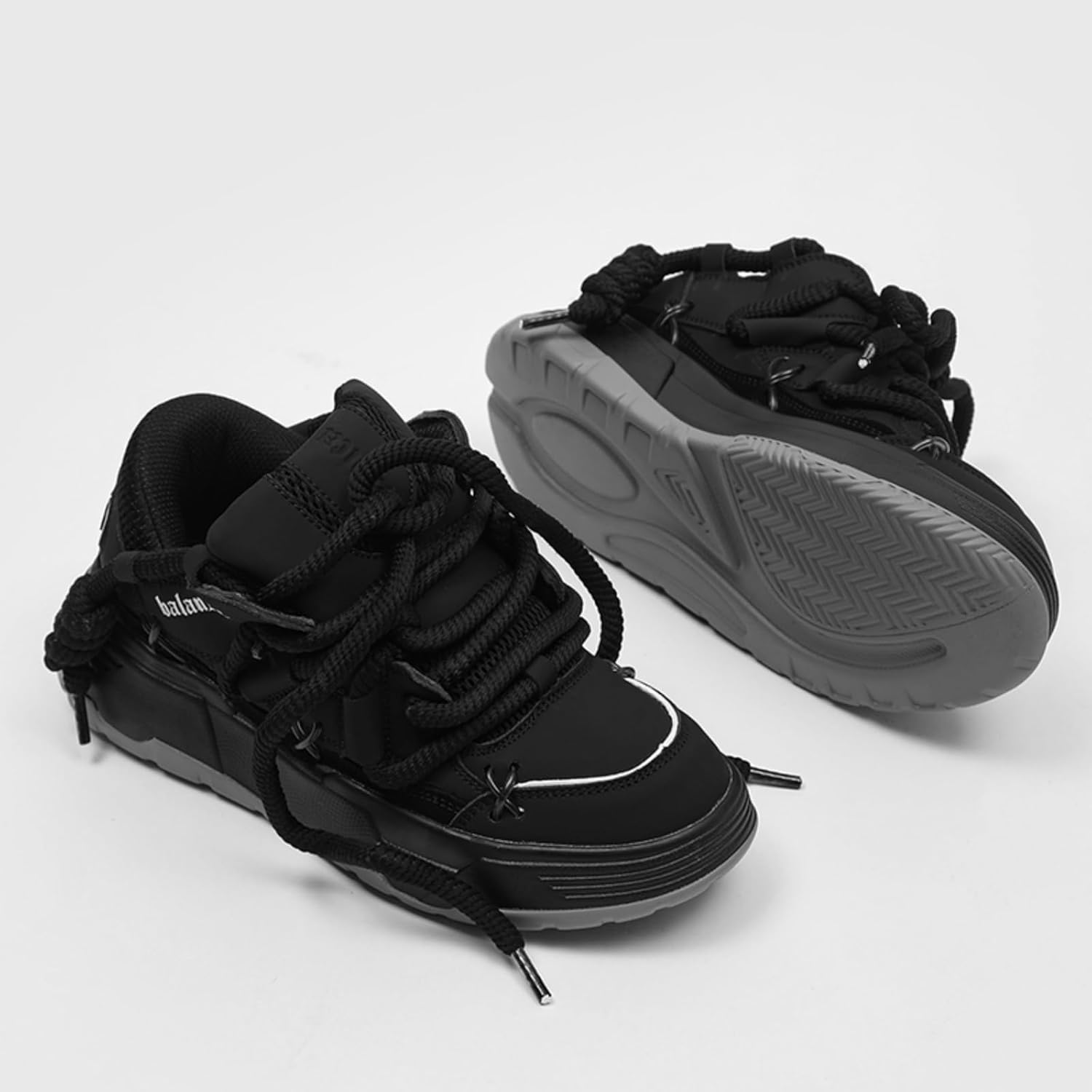 Couple's Faux - Leather Chunky Sneakers, Lightweight and Breathable. Suitable for Walking, Tennis, Running, with Height - Increasing Design. Perfect for Casual and Stylish Looks. - Image 5