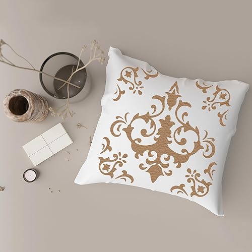 Miniatura 5 de MAYJOYDIY Juego de plantillas de azulejos de 4 piezas, plantillas de pintura de piso, plantillas mexicanas de mandala de 11.8 x 11.8 pulgadas con