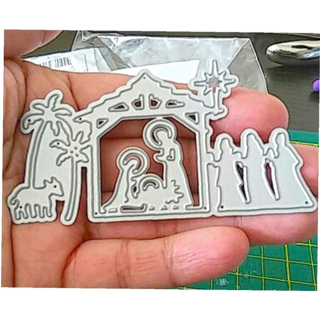 Tossper Holy Nativity Scene Metal Cutting Scrapbooking Craft Die Cuts Create Emboss Paper Art Thin Card Make Stencil