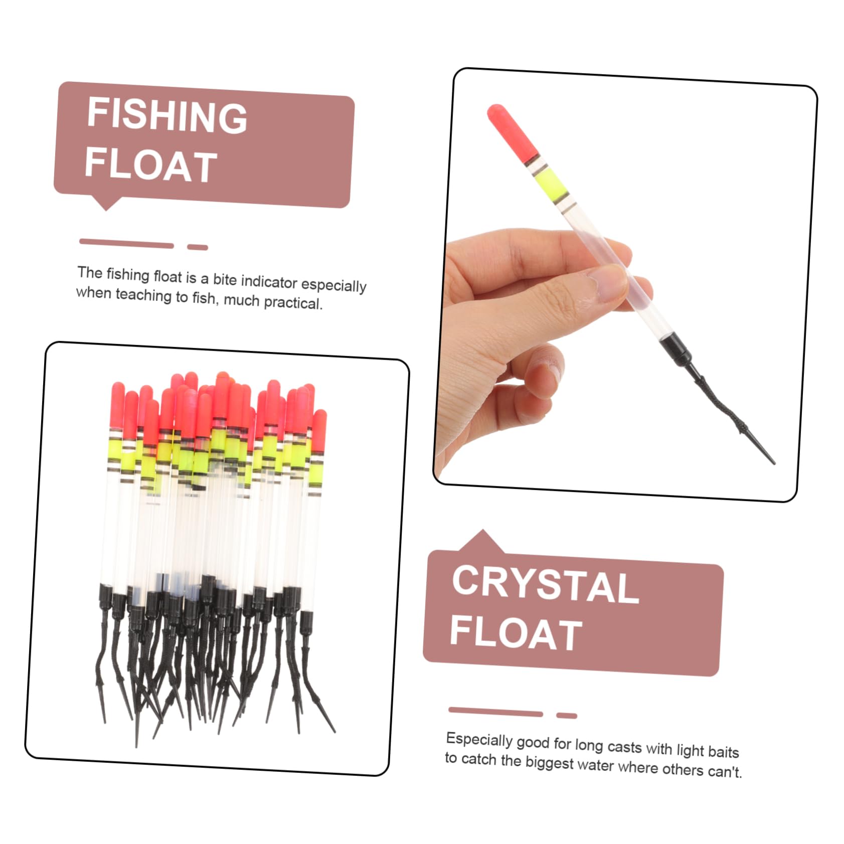 Milisten Angelboje Wasserfeste Kristall Float Bobber für Angelarten Hochsensibel und Langlebig für Hobby und Profiangler
