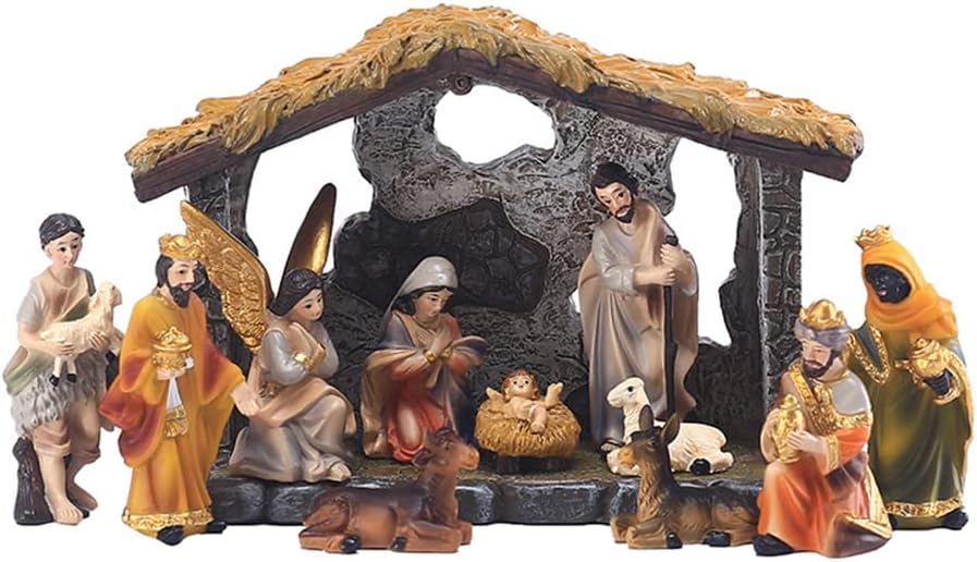 Jesus Nativity Figurine Religious Ornament Crafts Christian Church Decor