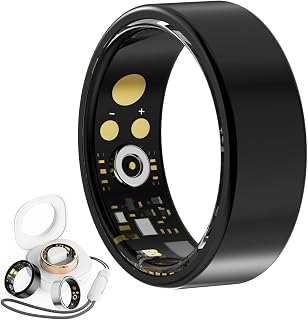 Smart Ring for Women Men, Fitness Tracker Ring with Sleep and Heart Rat Monitor, Health Ring with Steps, Distance & Calorie Count, IP68 Waterproof (Black, 11#)