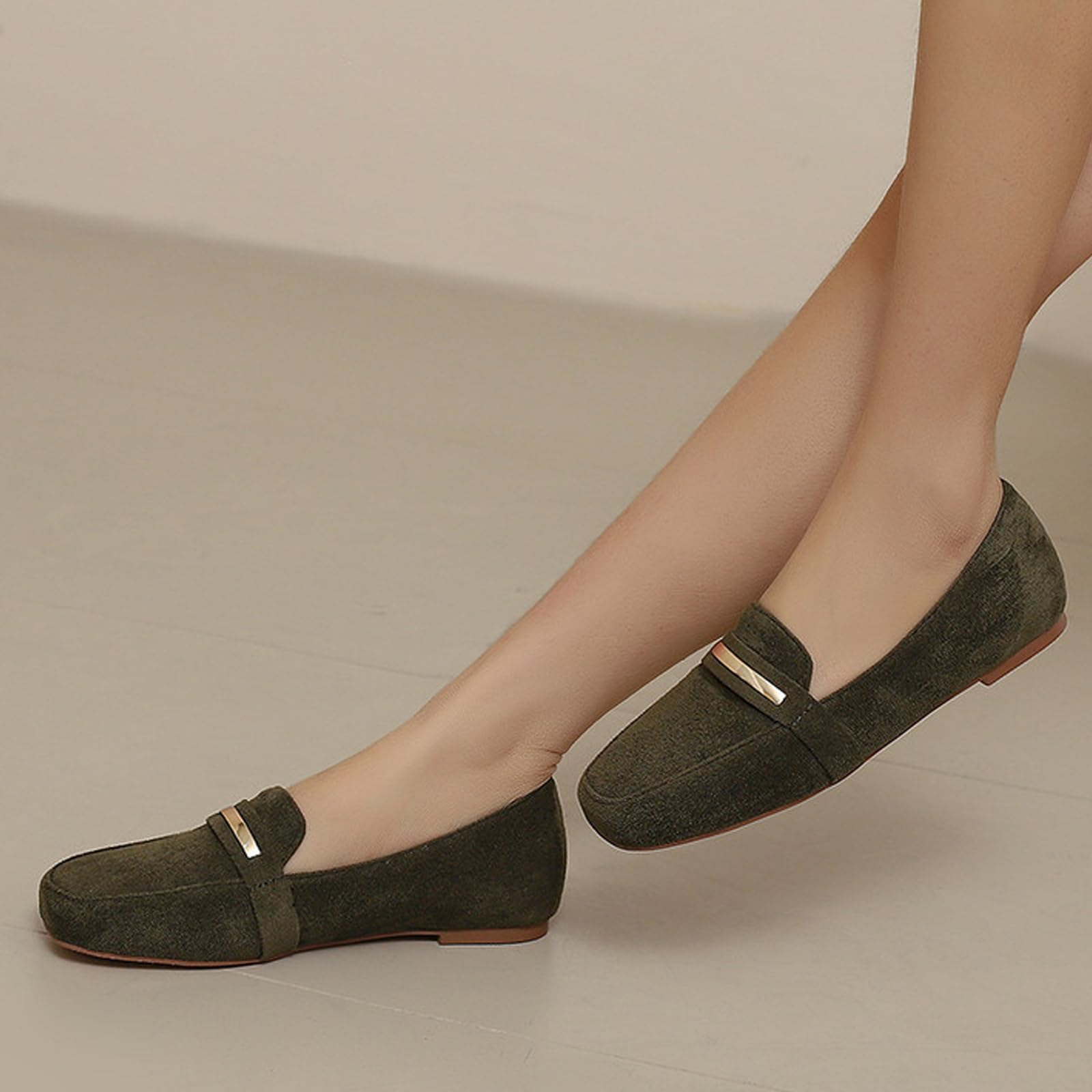 Scarpe Business Casual Donna Mocassini Bassi Scamosciati | Perfetto Per Pendolarismo E Guida, Supporto Anti-Fatica Per Stare In Piedi, Stile Classico Versatile