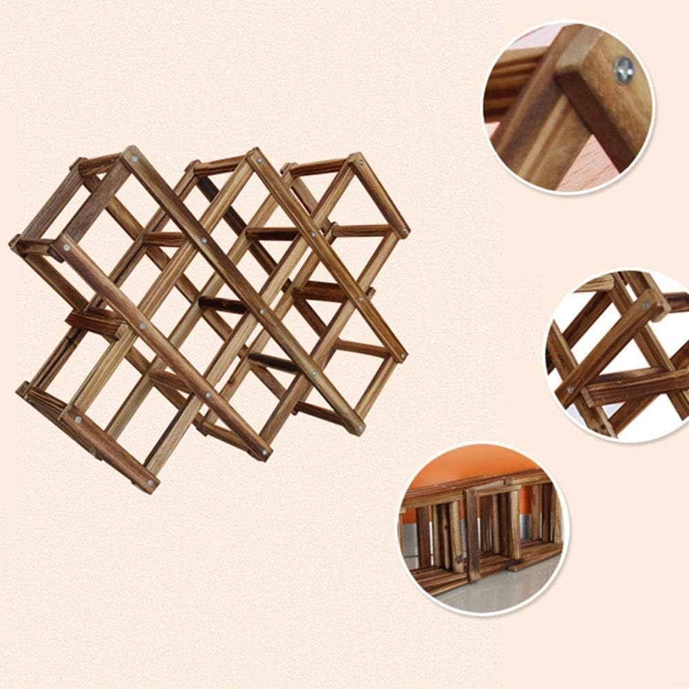 Wooden Red Wine Rack 10 Bottle Holder Mount Bar Display Shelf Folding Wood Wine Rack