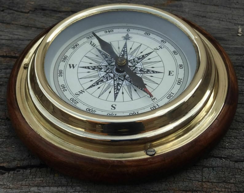 Bussola nautica in ottone con ingrandimento di navigazione lMagnetic da 12,7 cm per barca a vela/barca bussola da scrivania bussola artigianale bussola marittima miglior regalo