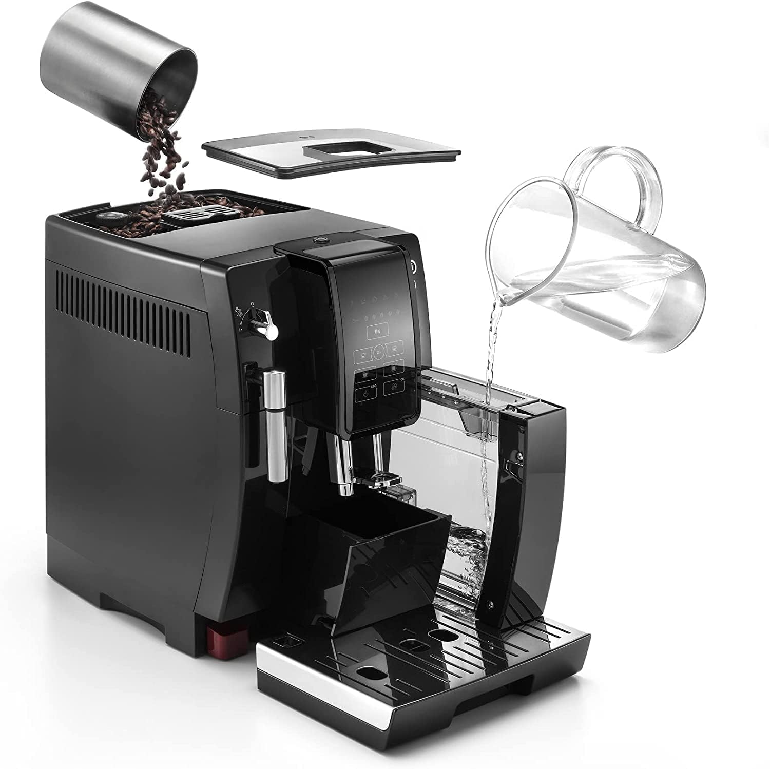 De'Longhi Dinamica Machine a Café Grain ECAM350.15.B, Machine Expresso et Cappucino, Noir