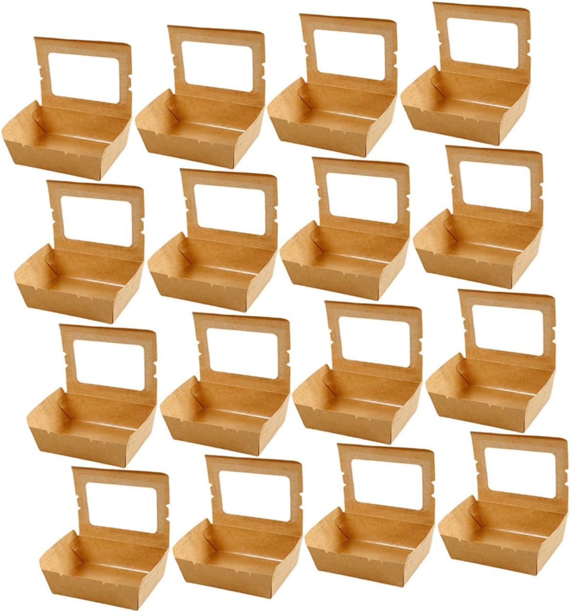 Alipis 50pcs Kraft Paper Take Out Food Boxes Tab Lock Closure Leakproof Oil Snack Containers for Parties Bbq and Meal Prep
