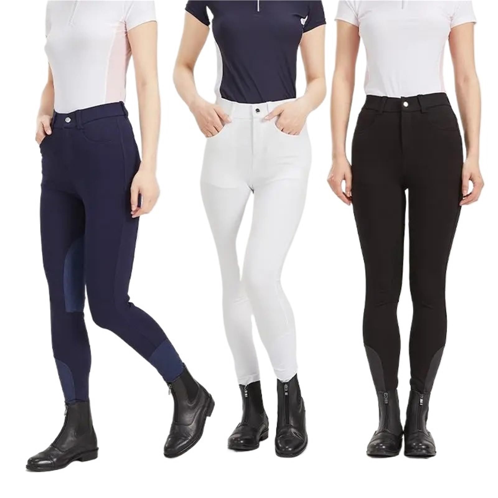 Pantalón De Montar A Caballo Pantalones de equitación for Entrenamiento y competición, Resistentes al Desgaste, con Parche Interior en la Rodilla, Ropa de Equipo