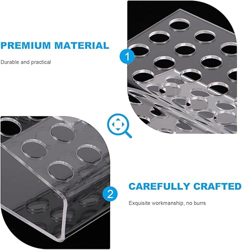 Miniatura 6 de EXCEART Soporte de acrílico transparente para bolígrafo, soporte de exhibición de 4.7 x 3.1 x 2.9 pulgadas, organizador de escritorio para
