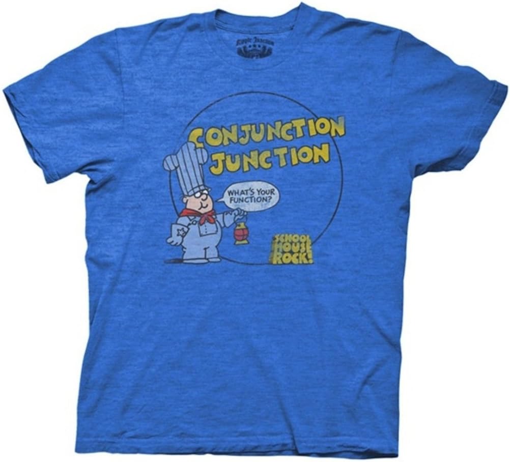 Conjunction Junction Royal Blue Heather Adult T-shirt Tee