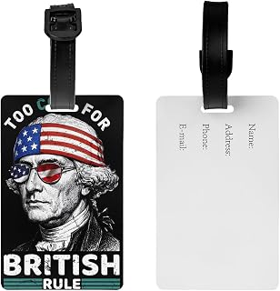 George Washington's Birthday Cool for British Rule Luggage Tag for Suitcases, Durable Travel Luggage Identifier, Easy-to-Fill Name Tag for Luggage, Bags & Backpacks