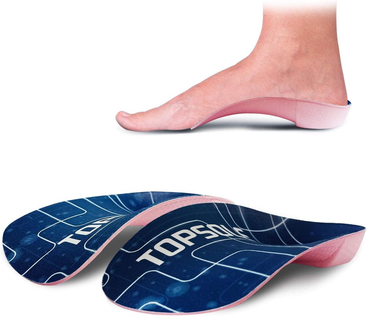 3/4 Insert Insole Metatarsal for Foot Pain from Plantar Fasciitis, High Arch,Flatfoot,Over-Pronation, Compound Orthopedic Arch Support Insole Size(L)
