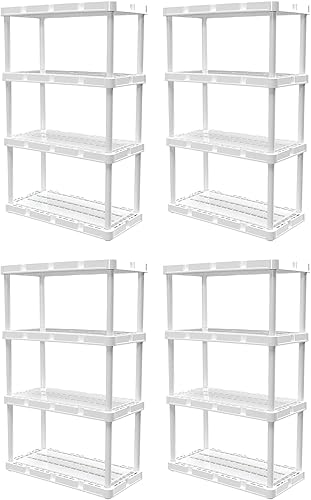 Miniatura 10 de Gracious Living Knect-A-Shelf - Unidad de almacenamiento ligera ventilada de 3 estantes, 24 x 12 x 33 pulgadas, sistema organizador para el hogar,