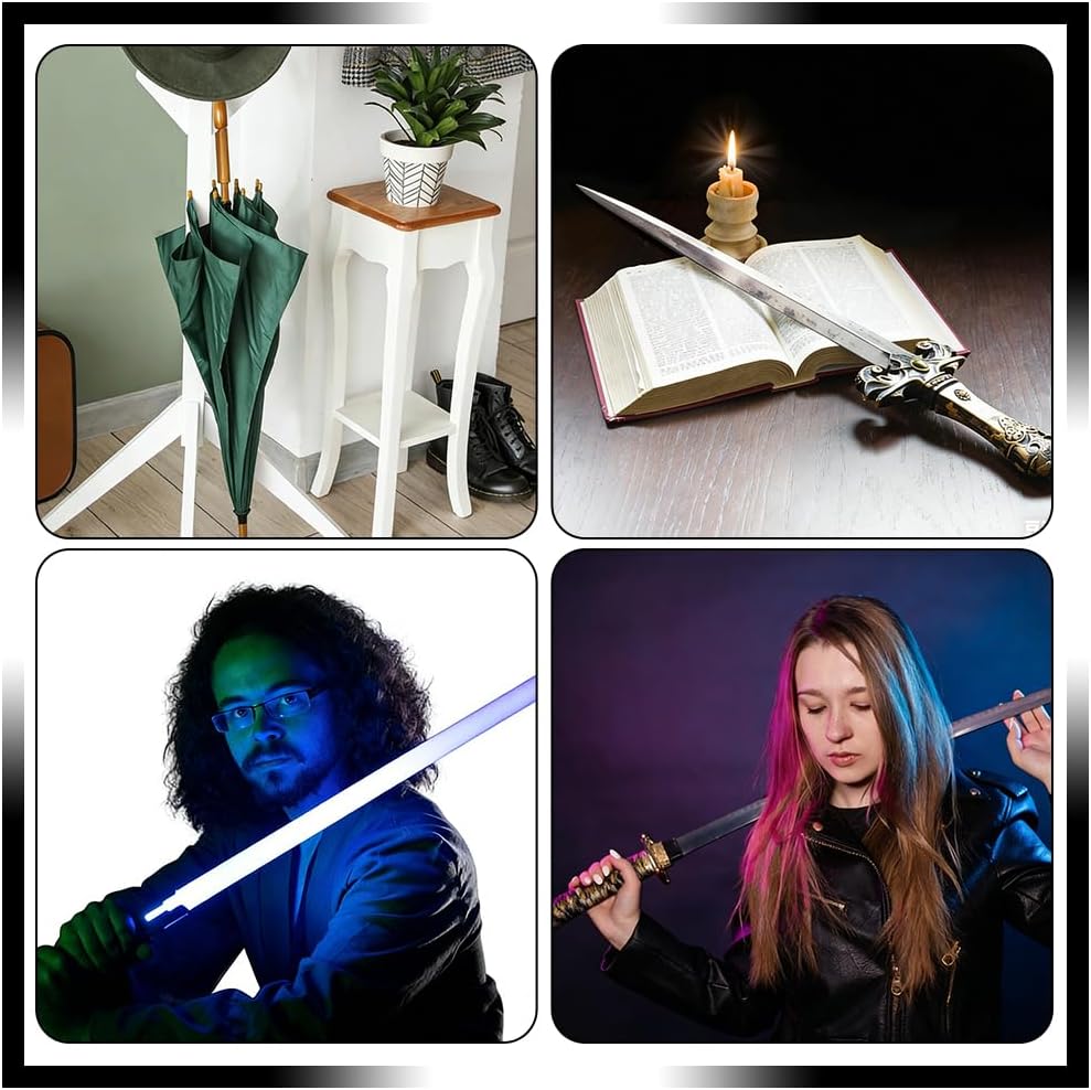 UNICRAFTALE Lightsaber Walls Mount Rack Wood Wall Mounted Sword Racks Black Rectangle Angel Pattern Vertical Lightsaber Wall Mount for Most Lightsabers Displays Gift for Collectors 12.6x4.7x3.7 Inch image 5