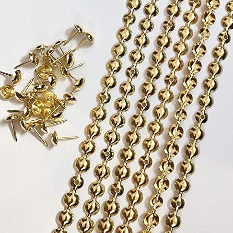 Let's Decorate 20 Meters Upholstery Tacks, Decorative Nail Strips/Nail Head Trims,Upholstery Sofa Tacks,Loosing Tacks Matched (9.5mm Golden/20M) Cover