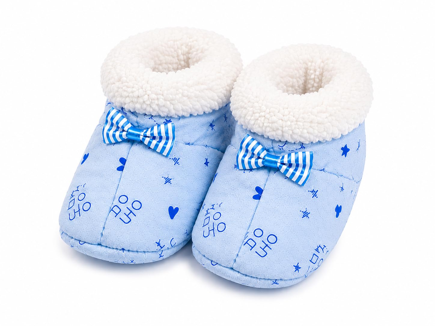 Newborn Baby Winter Fur Booties for Boys & Girls | Soft Plush Fleece Lined Warm Booties | Cozy Infant Indoor Shoes | Cute Bow Design | 0–12 Months|1 Pair-image-28