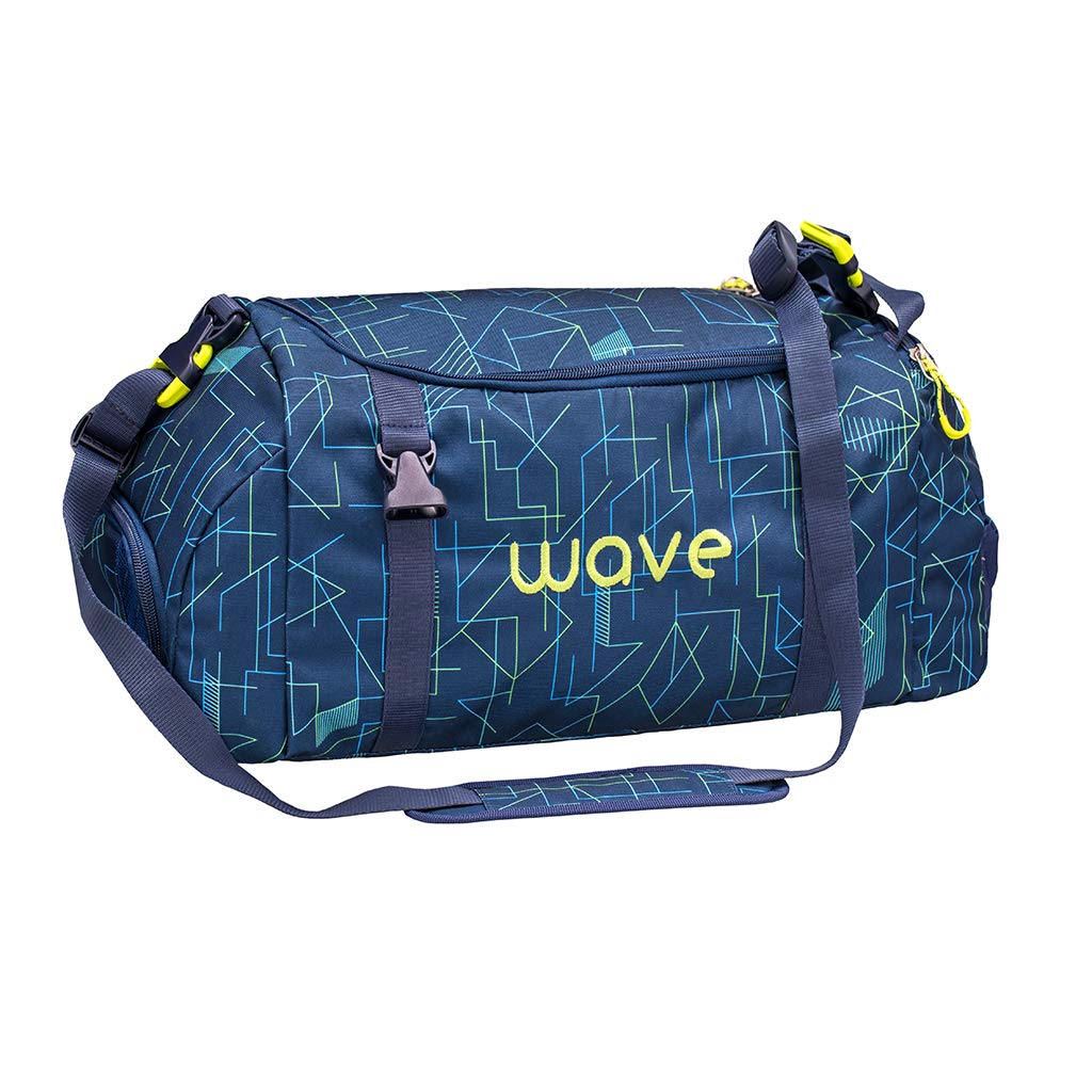 Wave Infinity 2-in-1 Sporttasche, Gym Tasche, Gym Duffle, Duffel Bag, Blau, Gelb/für Jungen, Mädchen, Unisex/ab der 5. Klasse, 23 Liter (2205/A Electrify)