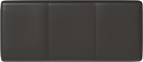 Miniatura 125 de Otomana rectangular de almacenamiento de cuero sintético Simpli Home Avalon., Madera, Gris pizarra Pizarra gris,Crema Satinado,Tanners Marrón,Negro