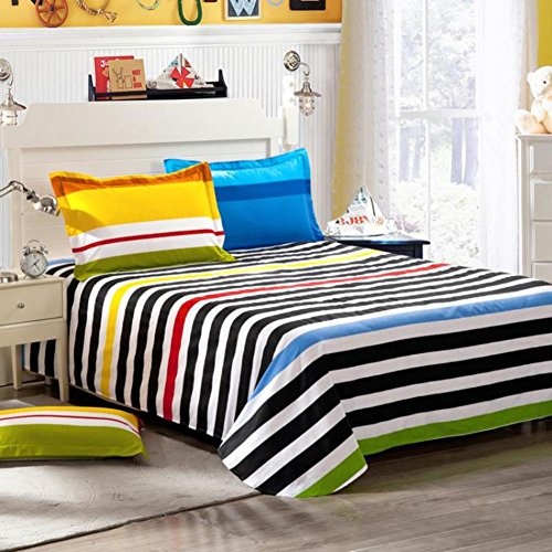 Drap en coton lin sergé 240x265cm résistant pour grand lit simple