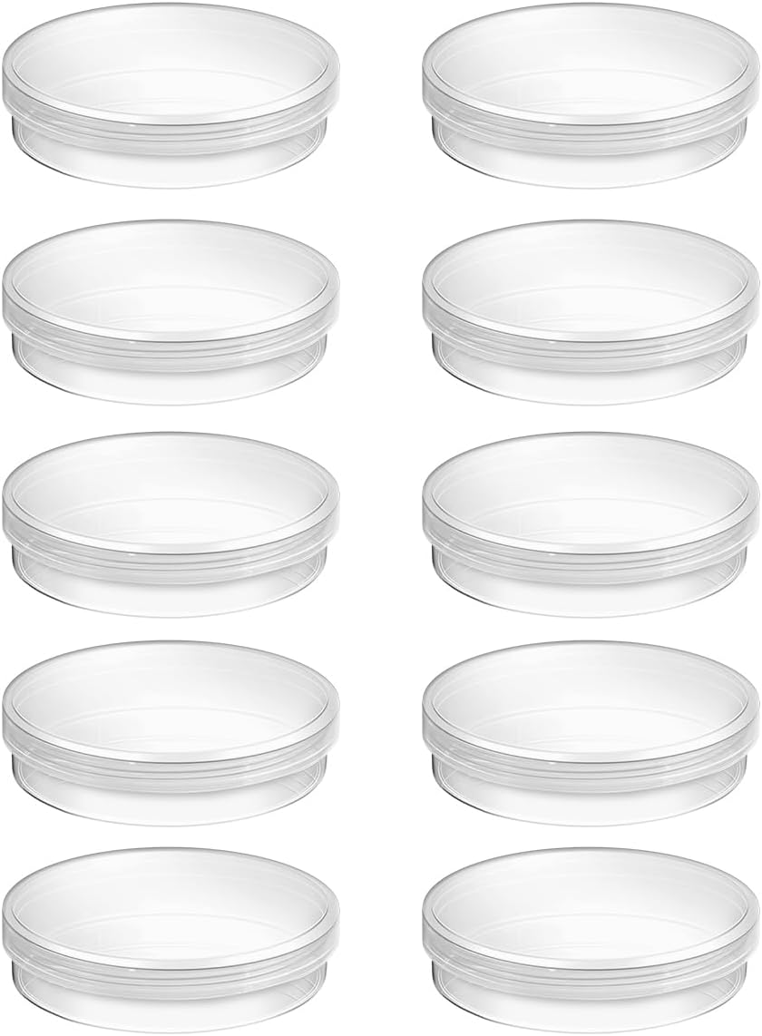 Totority Pipette - Juego de platos de Petri de plástico de 2.756in con tapa para laboratorio, estudio de experimentos, plato redondo Petri