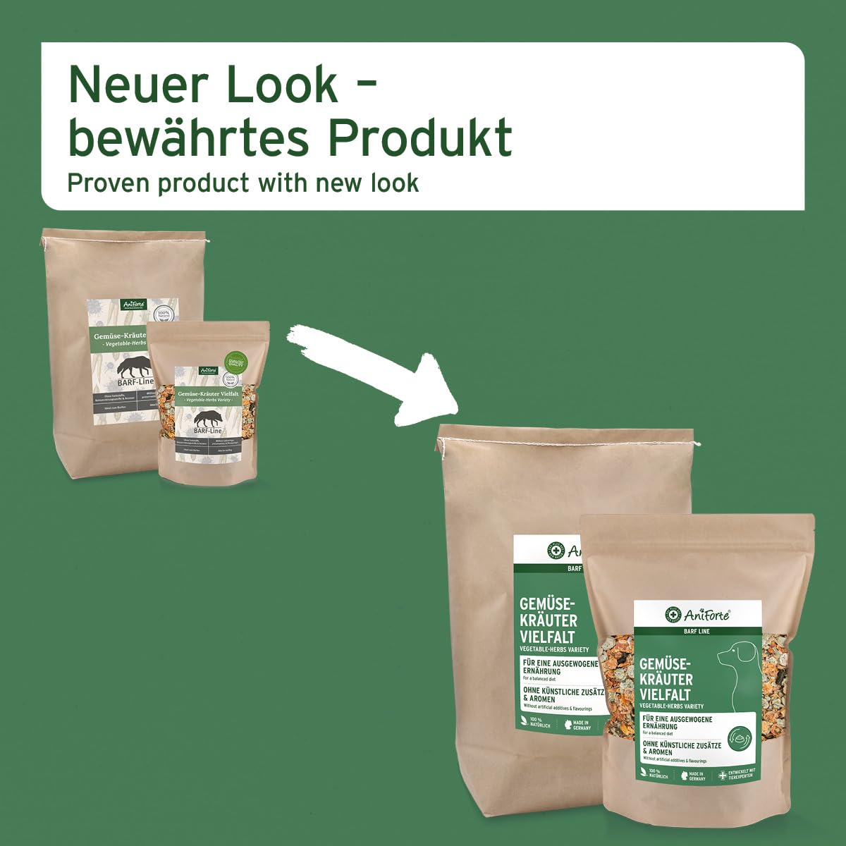AniForte Barf Zusatz für Hunde Gemüse-Kräuter Vielfalt 5kg - Naturprodukt, Barf Ergänzungsfutter, getreidefrei, glutenfrei, Flocken ohne künstliche Zusätze, 100% Natur Ergänzung barfen, Futter