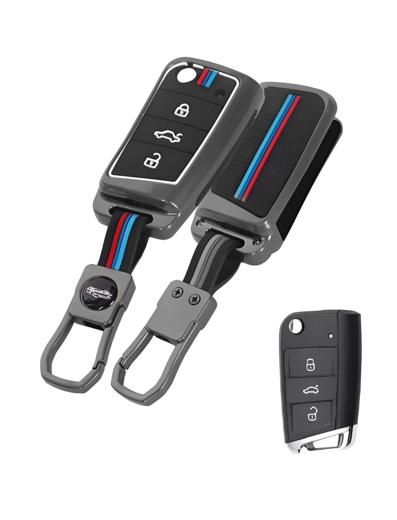 Auto Thrill Premium Metal Alloy Key Cover for Skoda and Volkswagen - Kushaq | Octavia | Kodiaq | Superb | Slavia | Passat | Taigun | Tiguan | Virtus | T ROC 3 Button flip Key.-image-46