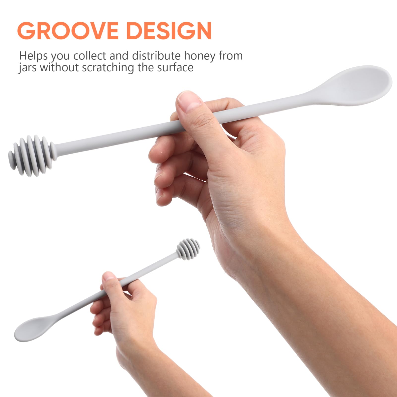 NAMOARLY Honey Stirring Spoon Long Handle Silicone Covered Nylon Dippers Honey Stick Syrup Stirrer Home Kitchen Tool