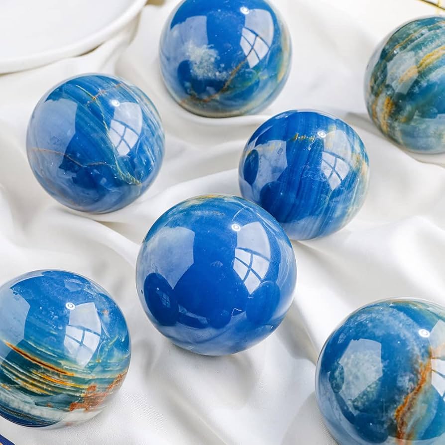 Amazon.co.jp: 1PC ブルーオニキス方解石天然水晶クォーツボール
