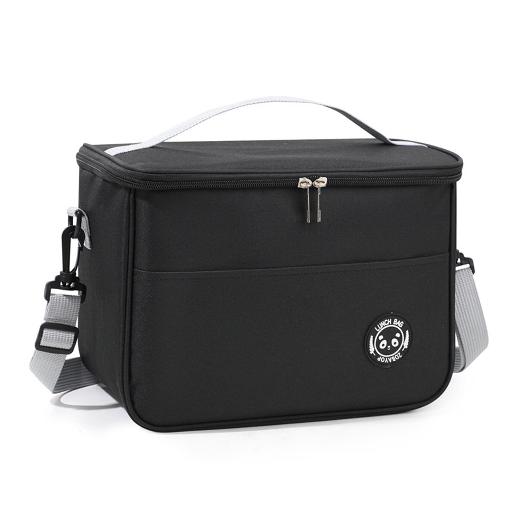 Lunch Bag Insulated Lunch Box Resuable for Adult Men Women Large Leakproof Tote Black