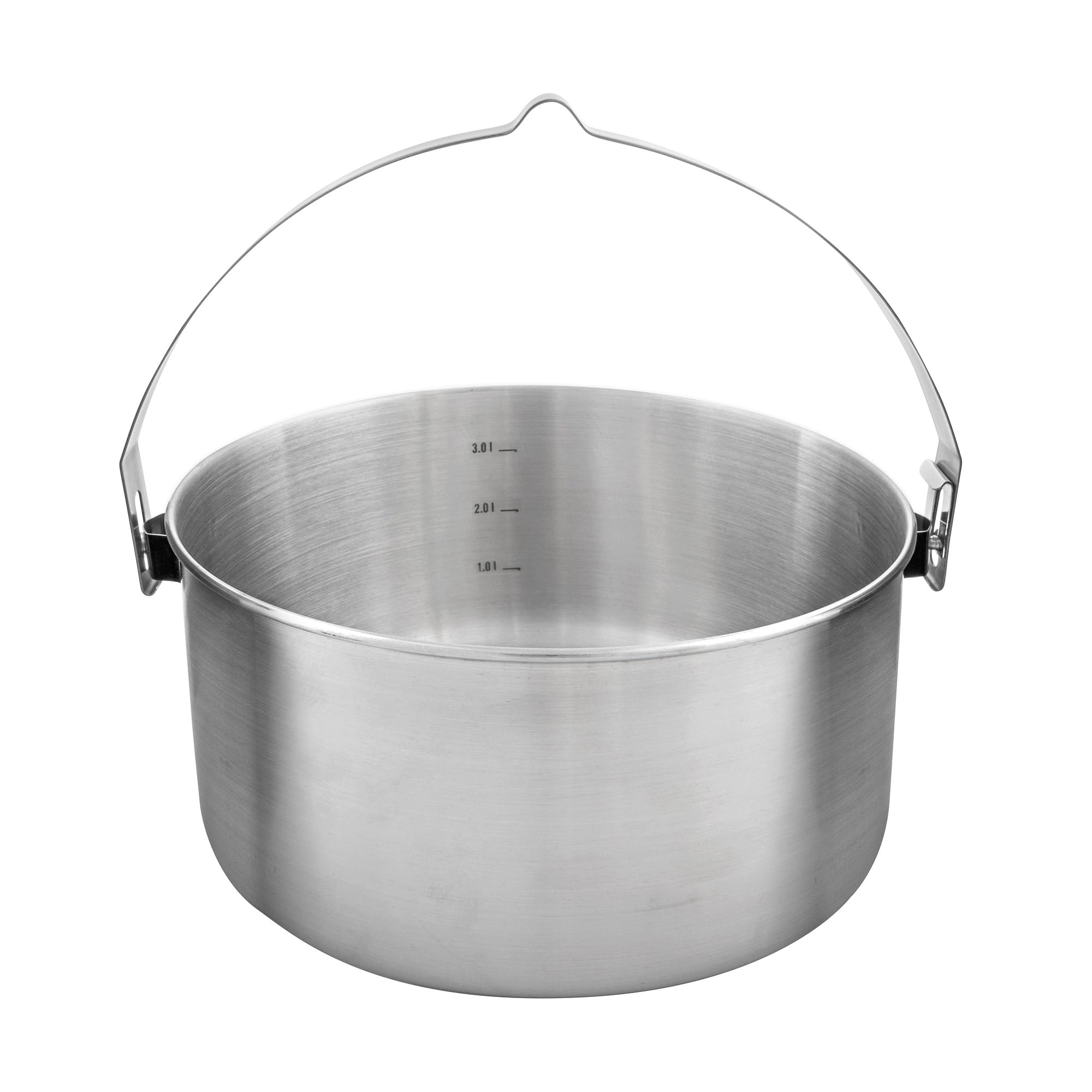 Tatonka Kettle II (2.5/4 L) - Outdoor-Kochtopf aus Edelstahl mit Volumenskalierung und inklusive Deckel mit Siebfunktion - 2,5/4 Liter Volumen