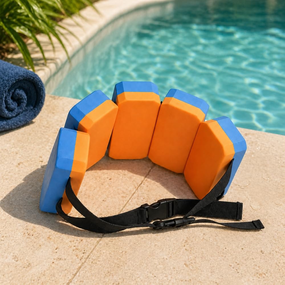 Ceinture de Natation Enfant Réglable 5 Flotteurs – Aide à la Flottaison Piscine, Apprentissage Nage et Initiation Aquatique
