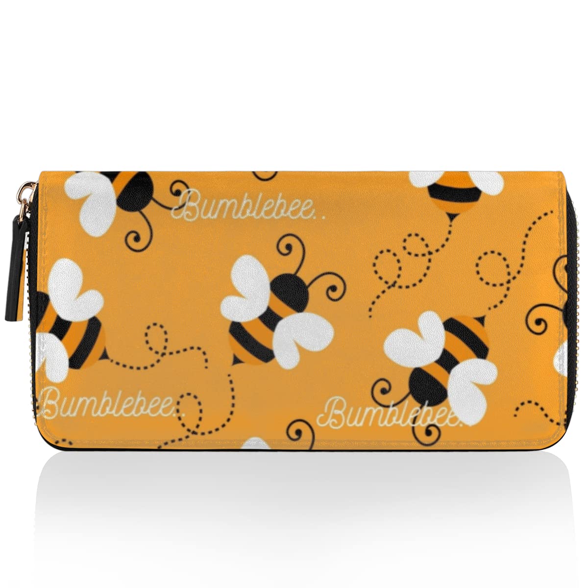 TropicalLife Ape Borsa Multi Porta Carte di Credito Borsa Ape Bumblebee Pochette Portamonete Portafogli per Donna Pelle Portafoglio Lungo Con Cerniera, Multicolore, Taglia unica