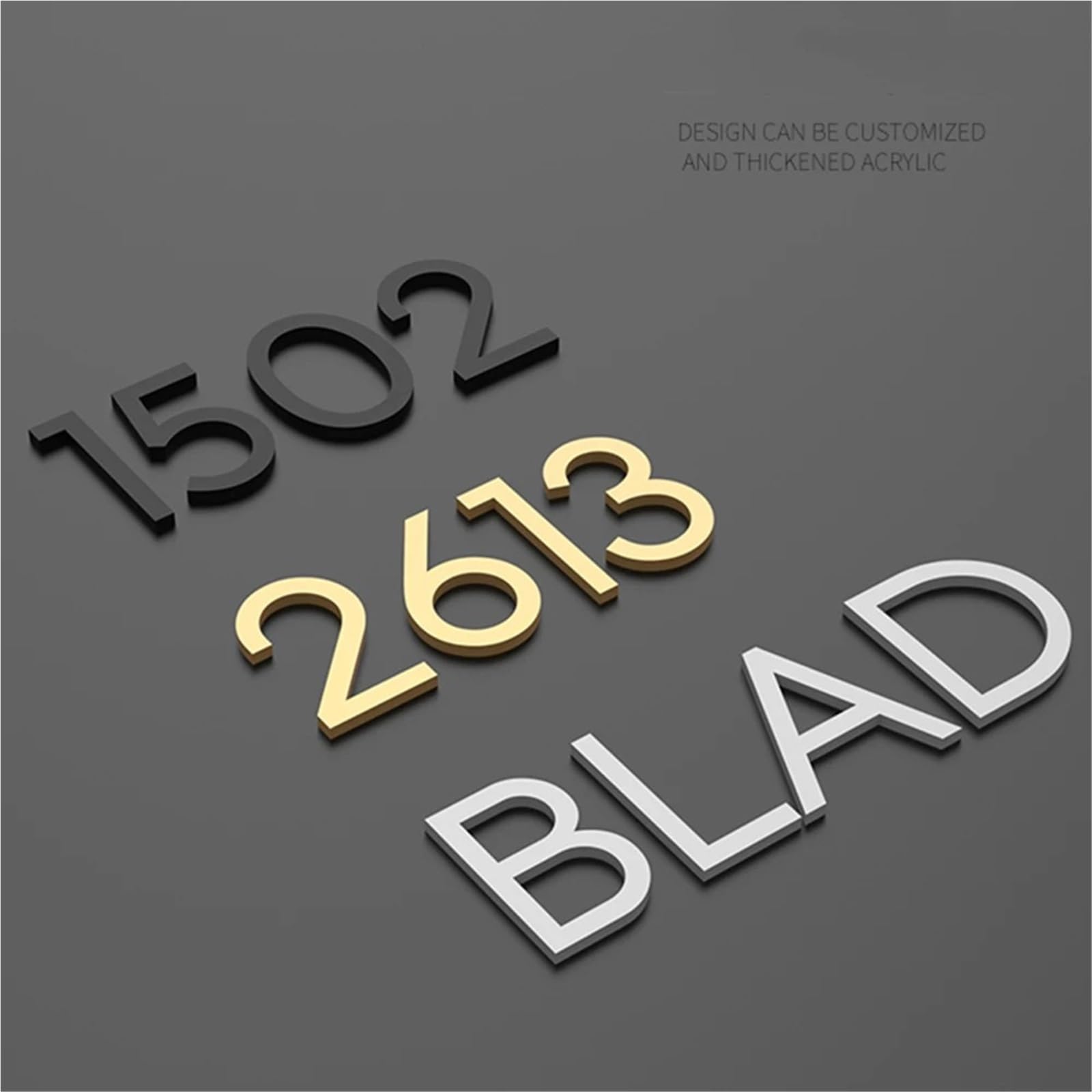 Numeri Civici Adesivo da parete con numero galleggiante in acrilico 3D Decorazione for l'esterno della casa in stile nordico(WHITE,15cm)