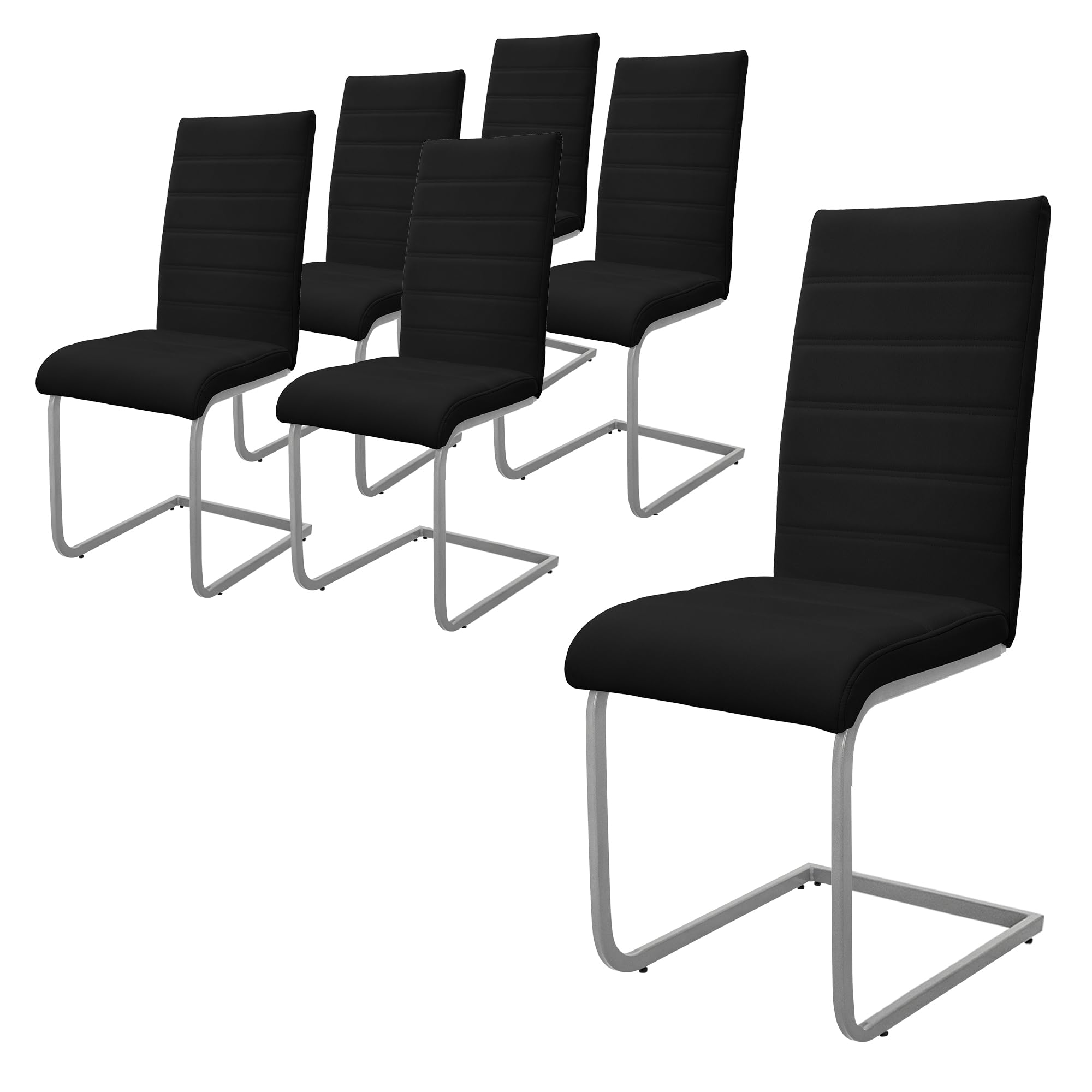 Set van 6 eetkamerstoelen HWC-G66, keukenstoel, draaibare autostoel