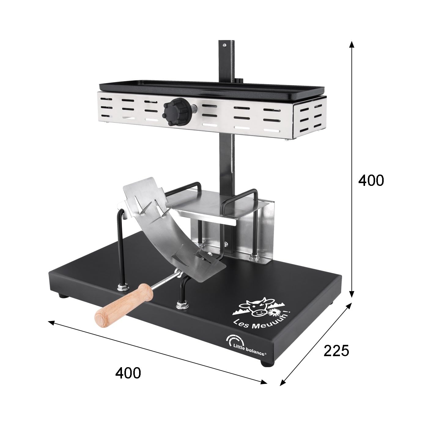 Macchina Per Raclette - Little Balance - Mezza Ruota Savoyarde - 850 W - 6 Persone - Design Meuuuh / Acciaio Inossidabile