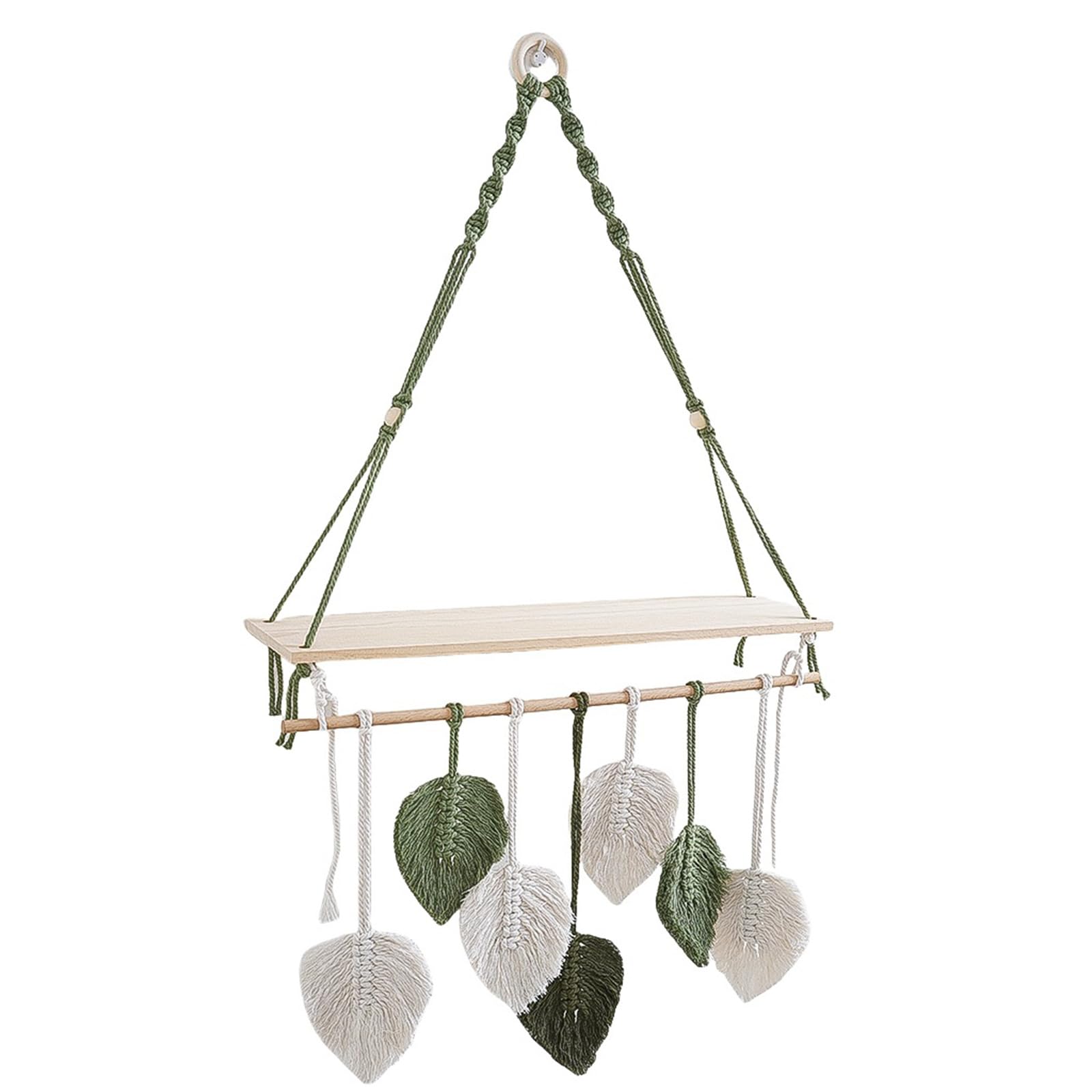 Hsioluted Intricate Tassels Tapestry Floating Storage Rack Decorative Bedroom Floating Shelf Stylish Living Room Decoration Wall Hanging Decoration