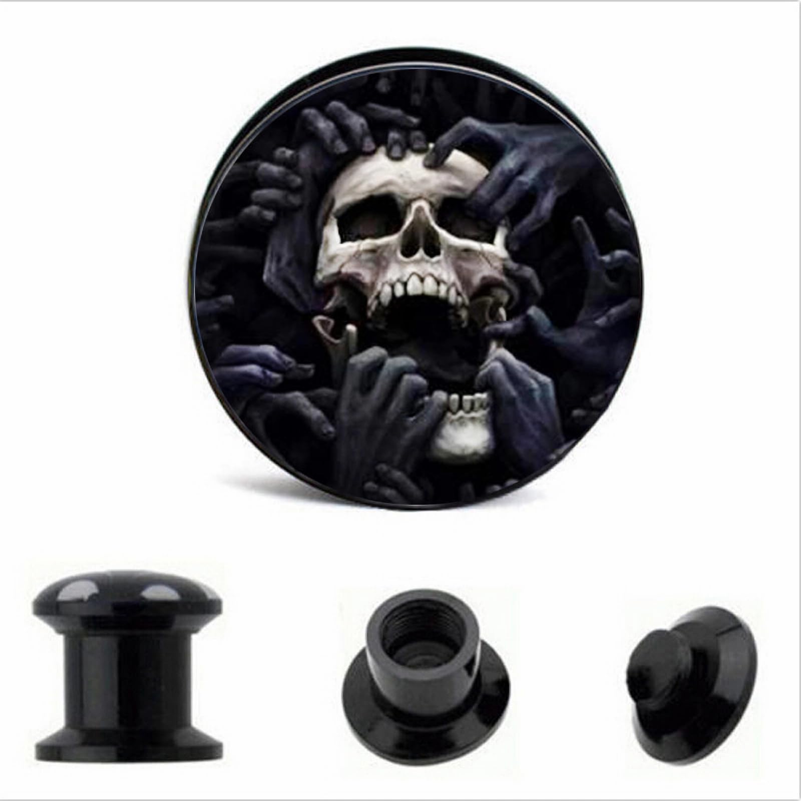 Lot de 2 écarteurs d'oreille en acrylique hypoallergénique 6 g (4 mm)