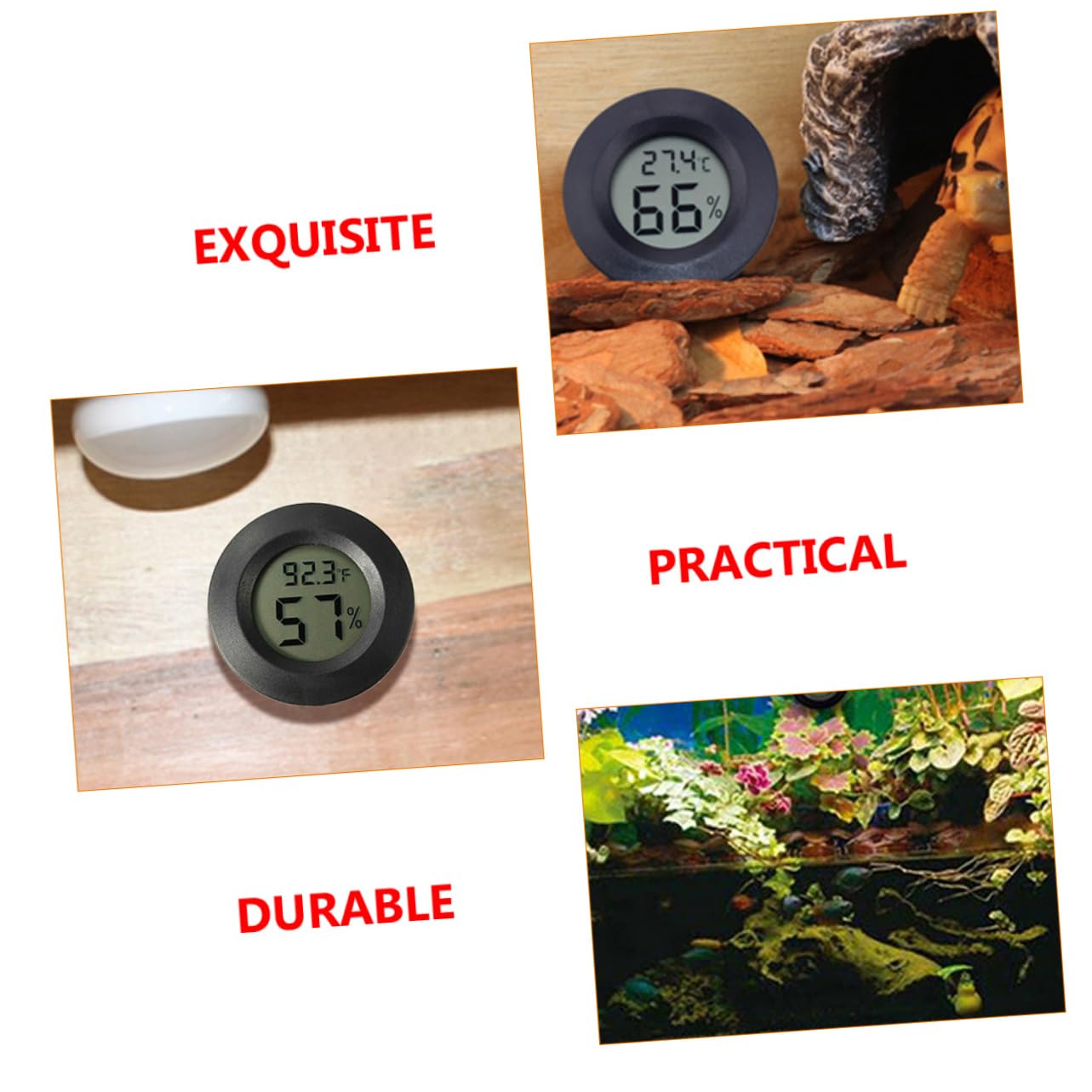 Mipcase 21pezzi Mini Termometro Igrometro Elettronico per Terrario Misuratore di Temperatura e umidità per Rettili Incubatrici e Ambienti Interni da Compatto e Portatile