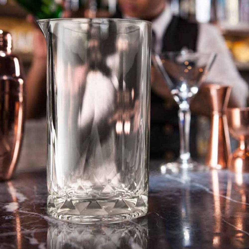 BINZO 625 ml Cocktail Mixing Glass, Thick Bottom, Bartender Glass Pitcher for Stirring Drinks, Set of 2 3