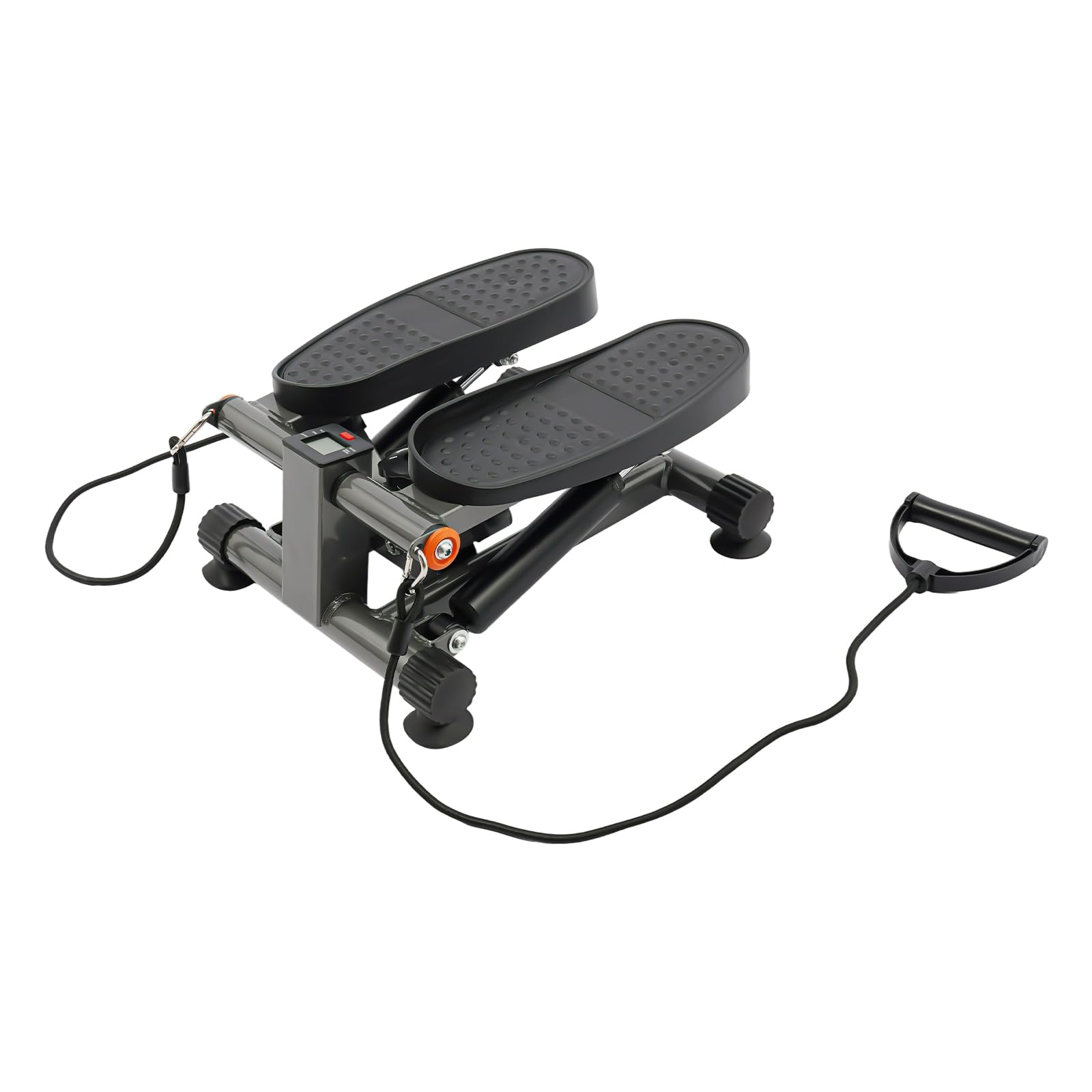 MIIWWOWO Mini Hydraulic Stepper Machine with LCD Digital Display - 120 kg/265 lbs Capacity - Multifunctional Mini Stepper with Resistance Bands for Home Fitness 33.5 x 41.5 x 19 cm