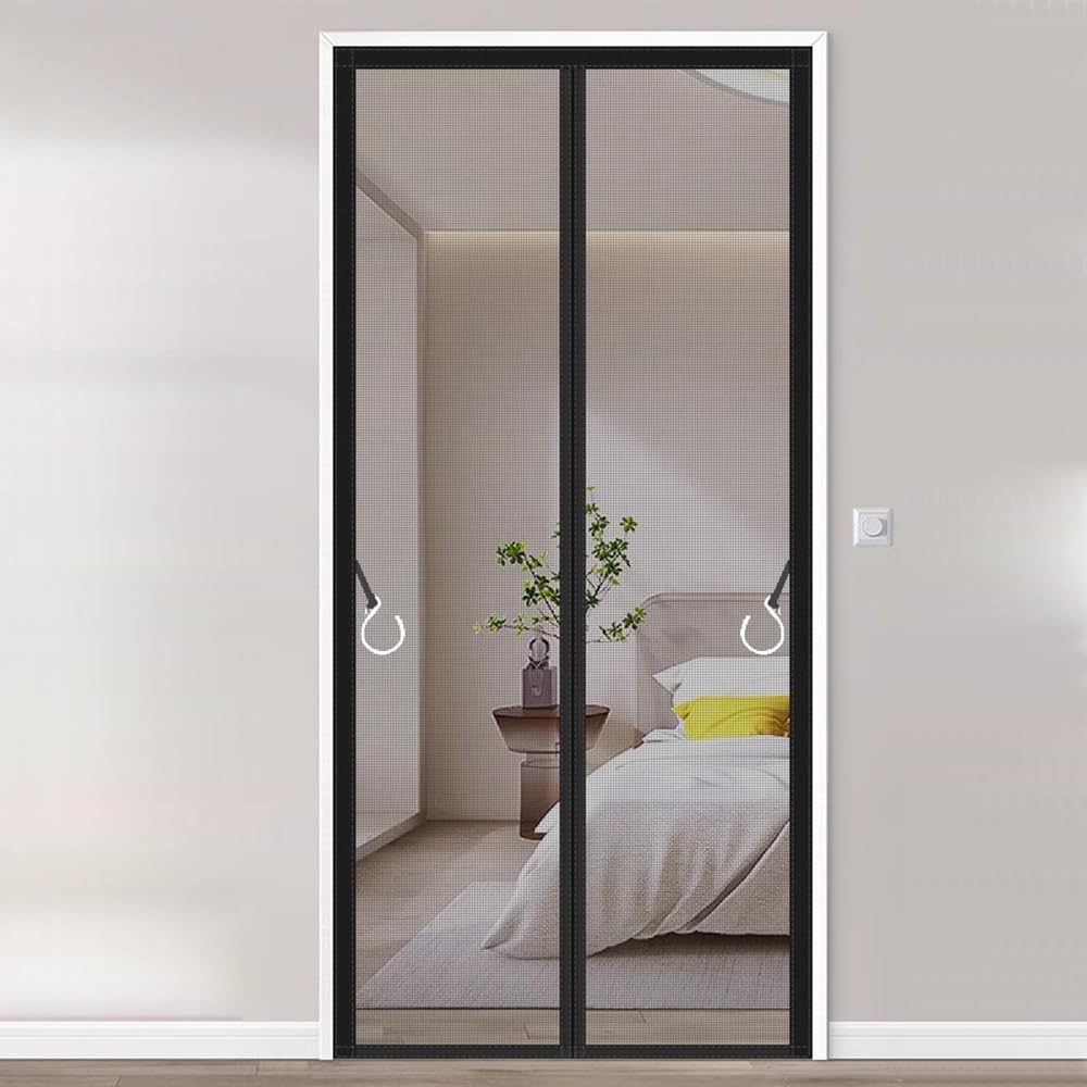 Vllcsla Magnetic Fly Screen Door 80x200 cm/ 90x200cm, Anti Mosquito Fiberglass Fly Screens Doors, Powerful Magnets