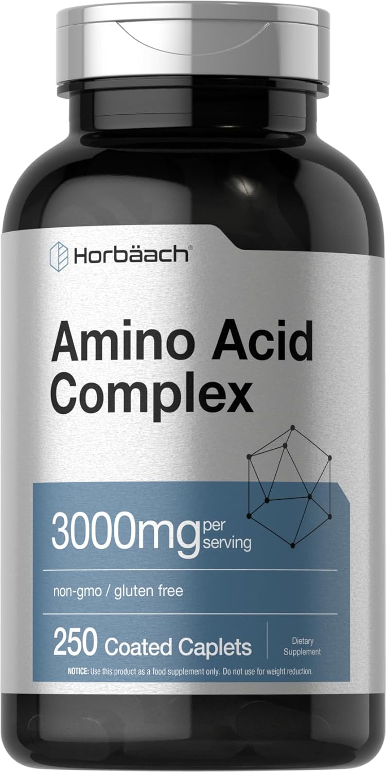 Horb ach Amino Acid Complex 3000mg 250 Caplets Non-GMO Gluten Free Supplement