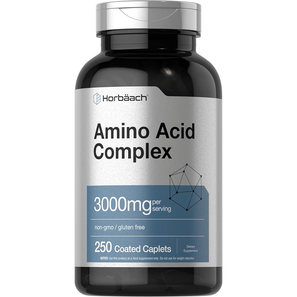 Horbach Amino Acid Complex 3000mg | 250 Caplets | Non-GMO, Gluten Free Supplement