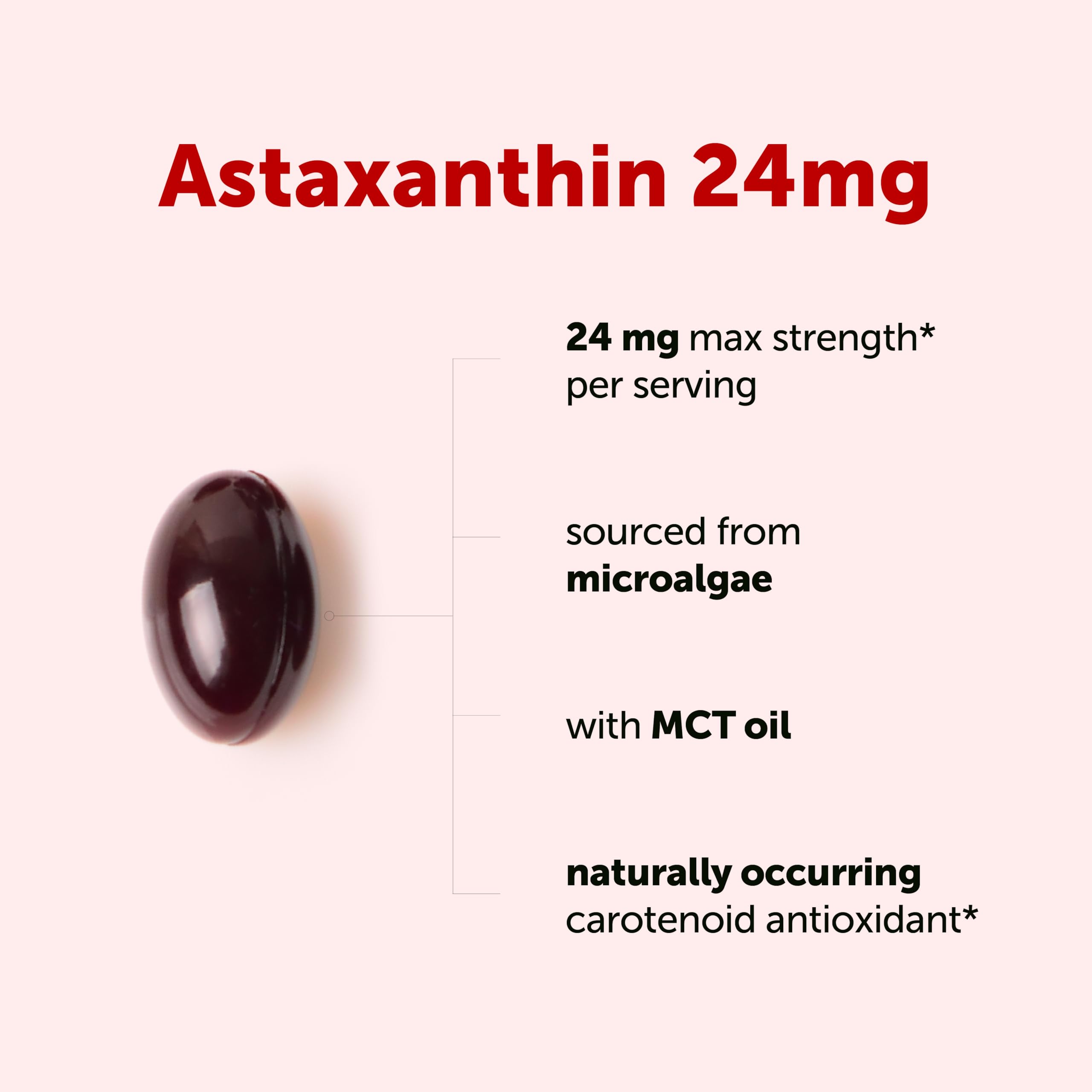 Micro Ingredients Astaxanthin 24mg with MCT Oil, 90 Softgels | Max Strength Astaxanthin Antioxidant Supplements* | Fresh Microalgae Source | Non-GMO, Gluten Free, No Soy — Amazon image 2