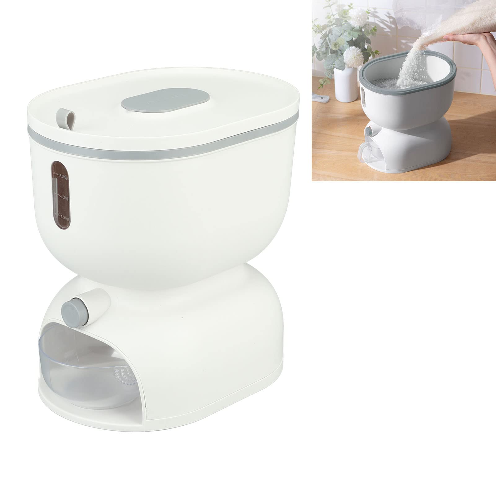 Omabeta Secchio per Riso a Pressa Contenitore di Stoccaggio a Tenuta Stagna di Grande capacità per Uso Familiare Materiale ABS e PP (Piccolo 12 pollici)