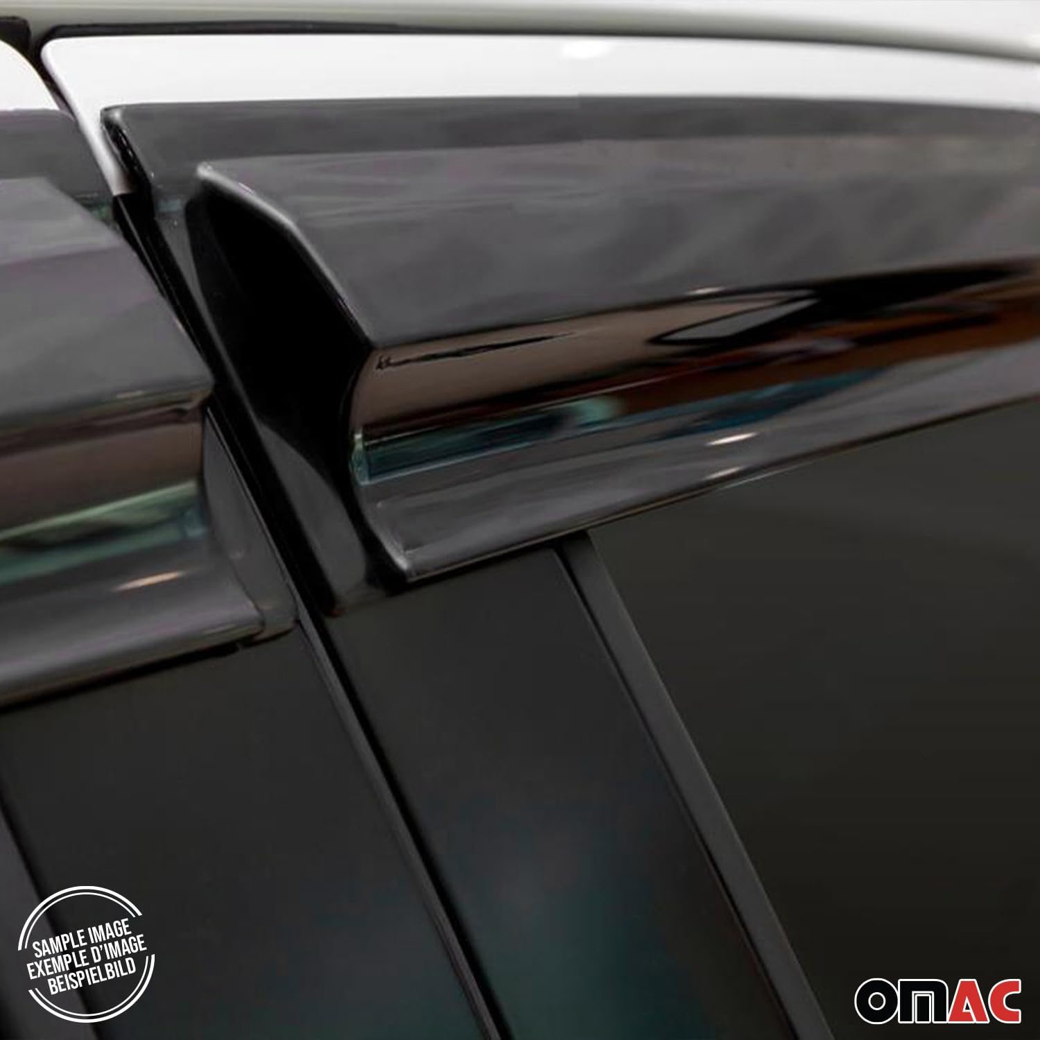 OMAC Deflectores Aire Regenabweiser Compatible con Opel Combo D 2011-2018 Negro Acrylic 4tlg