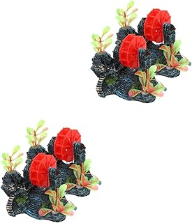 jojofuny 4 Pçs Ornamento Moinho De Vento Simulação Decoração De Pedra Paisagismo Tanque Roda Artificial Micro Paisagem Veículo De Água Decoração De Aquário Peixe Ornamento De Montanha