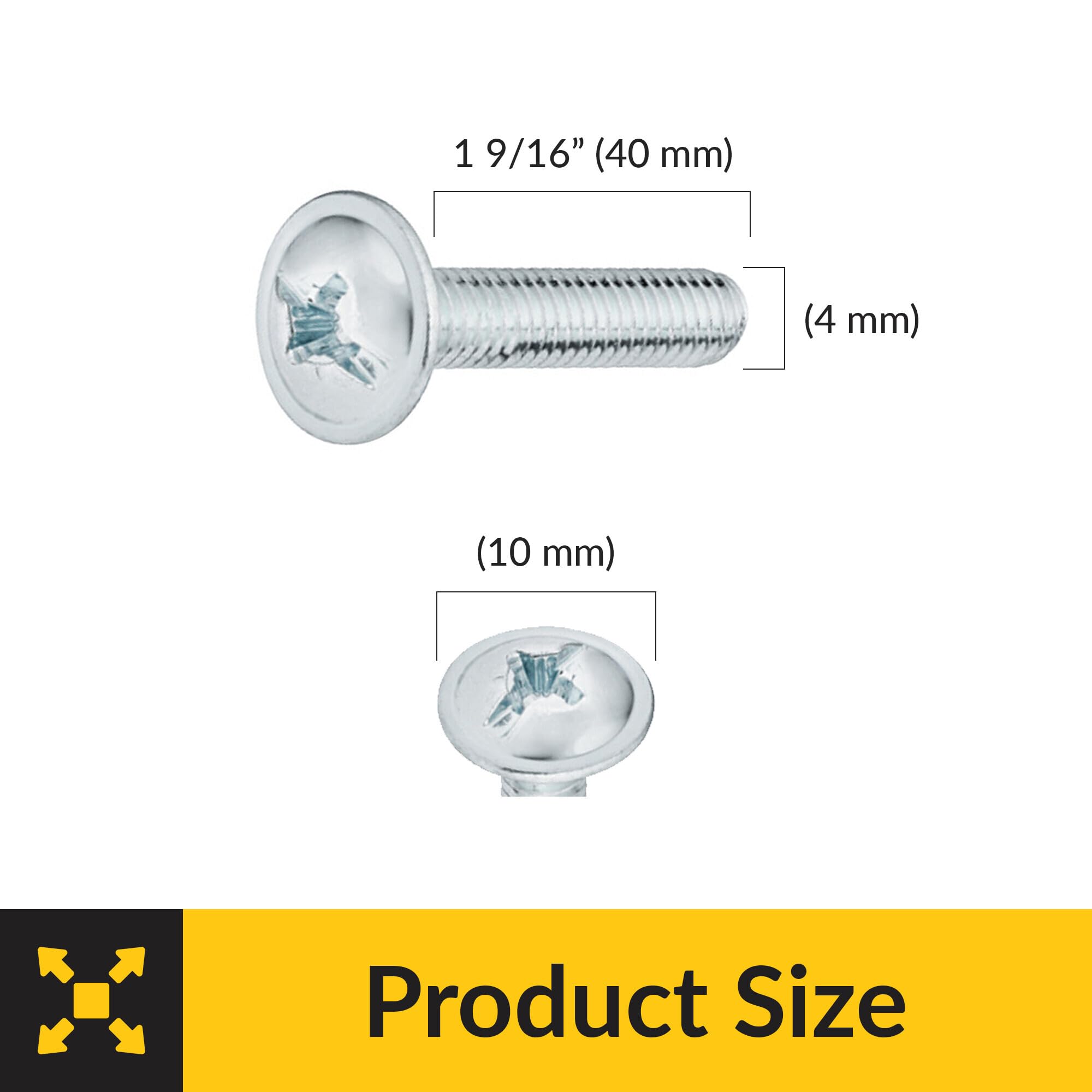 Brixwell SRW4470806001 Threaded Screw, Flat Head 1 9/16