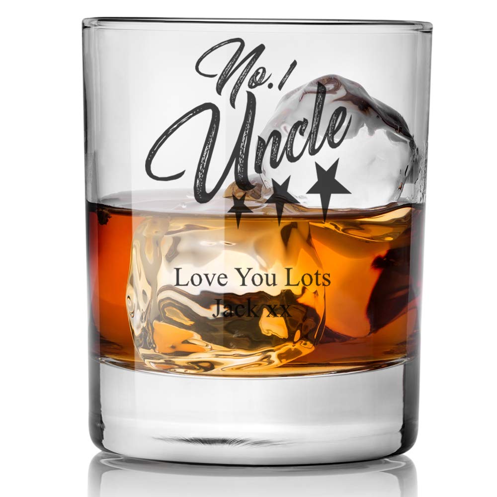 Ukgiftstoreonline Transparent Personalised Number One Uncle Whisky Glass
